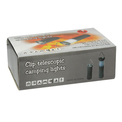 Lampe de camping à lampe de poche à DEL, torche télescopique ultra-brillante en aluminium très pratique avec clip (noir) SH814B1350-06