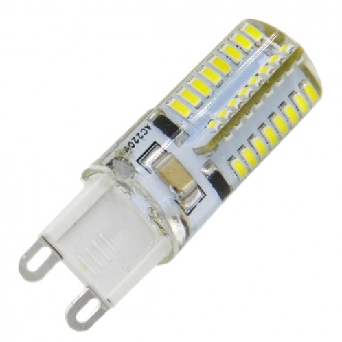 G9 4W 210LM Silicone ampoule de maïs, 64 LED SMD 3014, lumière blanche, AC 220V SH507W628-07