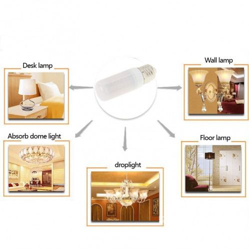 E14 6.5W 560LM ampoule de maïs, 60 LED SMD 5730, lumière blanche chaude, AC 220-240V SH20WW667-09