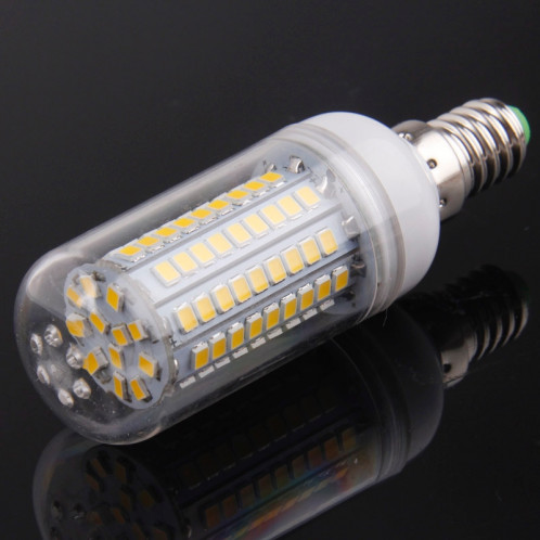 Ampoule de lampe de maïs d'E14 8.0W 420LM LED, lumière blanche chaude de 102 LED SMD 2835, CA 220-240V, avec la couverture transparente SH21WW399-08