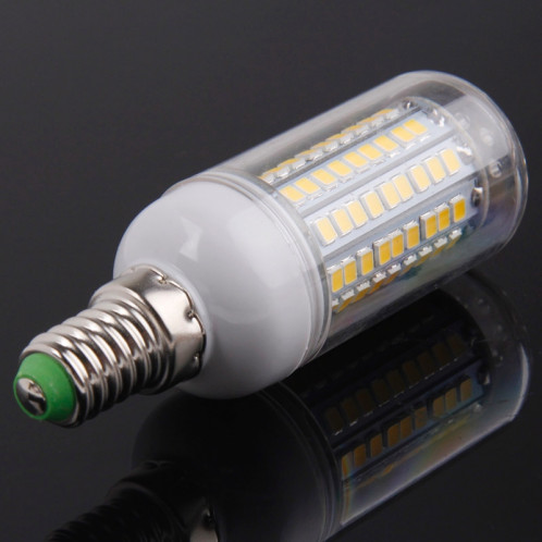 Ampoule de lampe de maïs d'E14 8.0W 420LM LED, lumière blanche chaude de 102 LED SMD 2835, CA 220-240V, avec la couverture transparente SH21WW399-08
