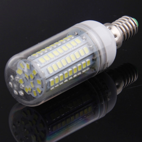 Ampoule de lampe de maïs E14 8.0W 420LM, 102 LED SMD 2835, lumière blanche chaude, AC 220V, avec couvercle transparent SH121W1128-08