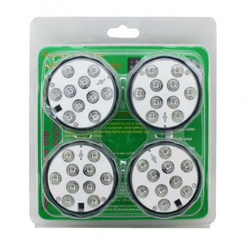 Lampe de plongée à télécommande colorée 4 PCS, 10 LED avec télécommande (blanc) SH460W1809-09