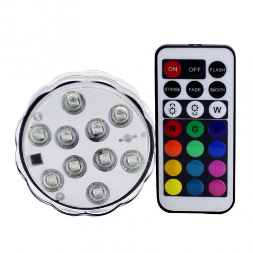 Lampe de plongée à télécommande colorée, 10 LED avec télécommande (blanc) SH461W108-07