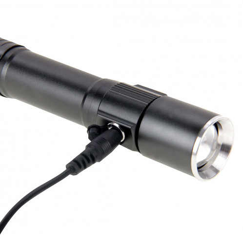Lampe de poche rechargeable à intensité variable blanche, 3 modes avec aimant et cordon (noir) SH630B1913-010
