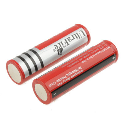 Batterie rechargeable longue durée au lithium-ion de 2 PCS UltraFire 18650 3000mAh 3.7V (Rouge) SH01121693-04