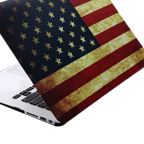 Rétro modèle de drapeau américain givré étui de protection en plastique dur pour Macbook Air 13,3 pouces SH021B303-07