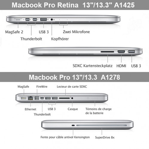 Rétro UK Flag Pattern givré en plastique dur étui de protection pour Macbook Pro 13,3 pouces SH023C516-08