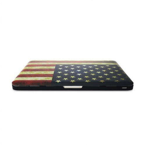 Rétro modèle de drapeau US givré en plastique dur étui de protection pour Macbook Pro 13,3 pouces SH023E437-08