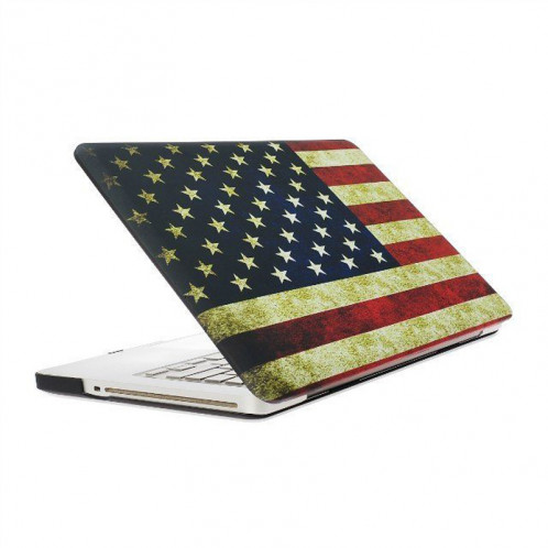 Rétro US Flag Pattern givré en plastique dur étui de protection pour Macbook Pro 15,4 pouces SH024E432-08