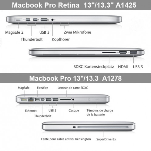 Camellia motif givré en plastique dur étui de protection pour Macbook Pro Retina 13,3 pouces SH026K1985-07