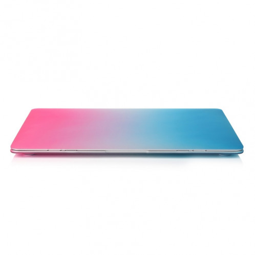 Cas de protection en plastique coloré de coquille dure de série arc-en-ciel pour Macbook 12inch (rose + bleu) SH027B1065-06