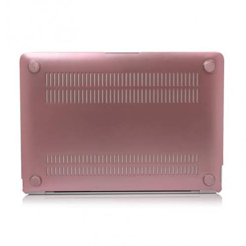 Metal Texture Series Hard Shell étui de protection en plastique pour Macbook 12 pouces (rose) SH028F187-05