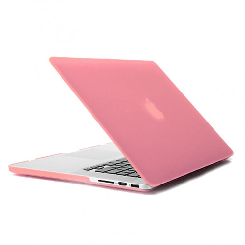 ENKAY pour MacBook Pro Retina 13,3 pouces (version US) / A1425 / A1502 4 en 1 Coque de protection en plastique dur avec protecteur d'écran et protège-clavier et bouchons anti-poussière (rose) SE032F1401-08