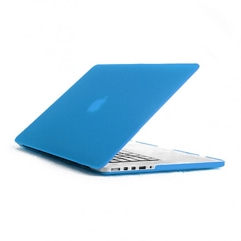 ENKAY pour MacBook Pro Retina 13,3 pouces (version US) / A1425 / A1502 4 en 1 Coque de protection en plastique dur givré avec protecteur d'écran et protège-clavier et bouchons anti-poussière (bleu) SE032L1553-08