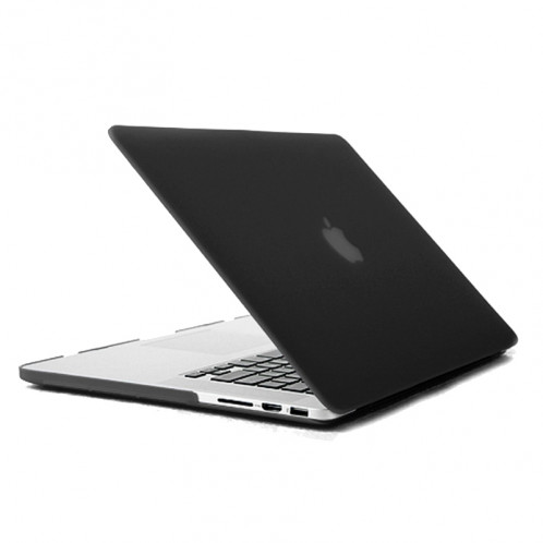 ENKAY pour MacBook Pro Retina 15,4 pouces (version US) / A1398 4 en 1 Coque de protection en plastique dur givré avec protecteur d'écran et protège-clavier et bouchons anti-poussière (noir) SE033B1677-08