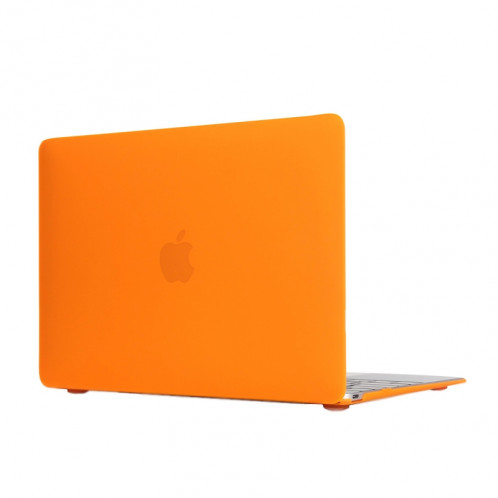 Boîtier de protection en plastique dur transparent translucide givré pour Macbook 12 pouces (Orange) SH038E1668-05