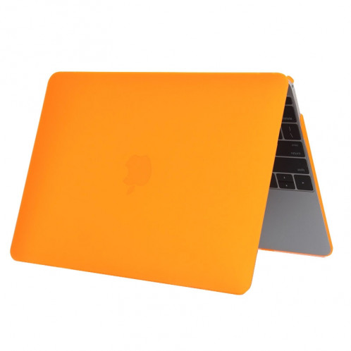 Boîtier de protection en plastique dur transparent translucide givré pour Macbook 12 pouces (Orange) SH038E1668-05