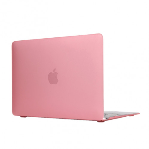 Boîtier de protection en plastique dur transparent translucide givré pour Macbook 12 pouces (rose) SH038F1212-05
