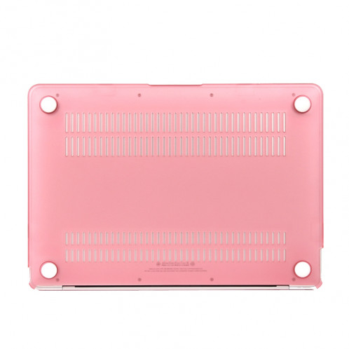 Boîtier de protection en plastique dur transparent translucide givré pour Macbook 12 pouces (rose) SH038F1212-05