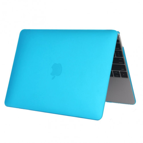 Boîtier de protection en plastique dur transparent translucide givré pour Macbook 12 pouces (bleu) SH038L687-05