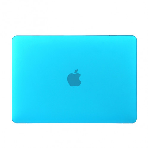 Boîtier de protection en plastique dur transparent translucide givré pour Macbook 12 pouces (bleu) SH038L687-05