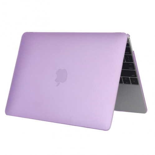 Boîtier de protection en plastique dur transparent translucide givré pour Macbook 12 pouces (violet) SH038P1199-05