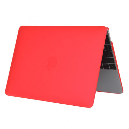 Boîtier de protection en plastique dur transparent translucide givré pour Macbook 12 pouces (rouge) SH038R1327-05