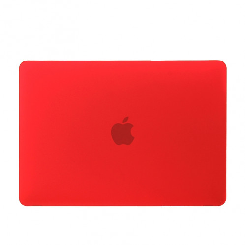 Boîtier de protection en plastique dur transparent translucide givré pour Macbook 12 pouces (rouge) SH038R1327-05