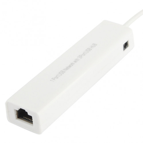 Adaptateur réseau Ethernet USB 2.0 + HUB USB 3 ports (Blanc) SA0910199-05