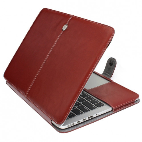 Housse en cuir pour ordinateur portable avec fermeture à déclic pour MacBook Pro Retina 15,4 pouces (marron) SH006Z743-09