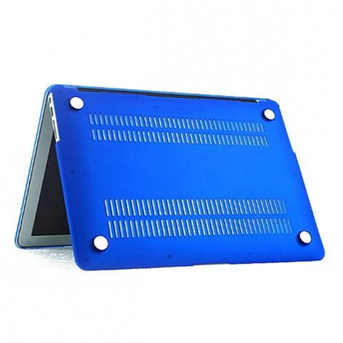 ENKAY pour MacBook Air 13,3 pouces (Version US) 4 en 1 Coque de protection en plastique dur givré avec protecteur d'écran et protège-clavier et bouchons anti-poussière (bleu foncé) SE091D1802-010
