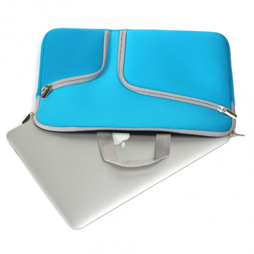 Double poche Zip sac à main sac d'ordinateur portable pour Macbook Air 11,6 pouces (bleu foncé) SH310D736-08