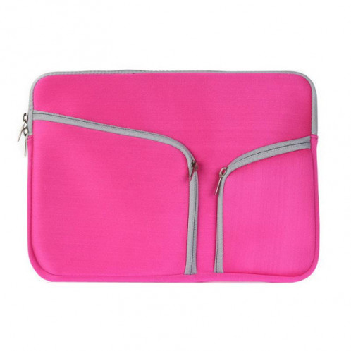 Double poche sac à main sac à fermeture à glissière pour ordinateur portable Macbook Air 13 pouces (Magenta) SH313M505-08