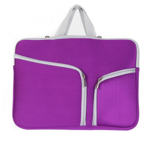 Sac d'ordinateur portable de poche de sac à main de double poche pour Macbook Air 13 pouces (violet) SH313P1671-08