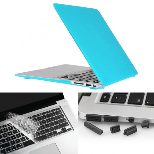 ENKAY pour Macbook Air 11,6 pouces (version US) / A1370 / A1465 Hat-Prince 3 en 1 Coque de protection en plastique dur avec protection de clavier et prise de poussière de port (bleu) SE580L448-09