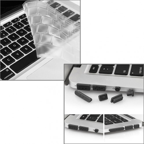 ENKAY pour Macbook Air 11,6 pouces (version US) / A1370 / A1465 Hat-Prince 3 en 1 Coque de protection en plastique dur avec protection de clavier et prise de poussière de port (bleu) SE580L448-09