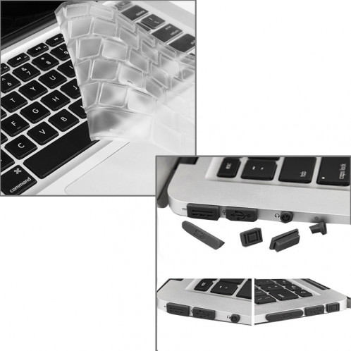 ENKAY pour Macbook Air 11,6 pouces (version US) / A1370 / A1465 Hat-Prince 3 en 1 Coque de protection en plastique dur givré avec clavier de protection et prise de poussière de port (blanc) SE580W256-09