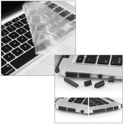 ENKAY pour Macbook Air 11,6 pouces (version US) / A1370 / A1465 Hat-Prince 3 en 1 Crystal Hard Shell Housse de protection en plastique avec clavier de protection et prise de poussière de port (Noir) SE901B529-010