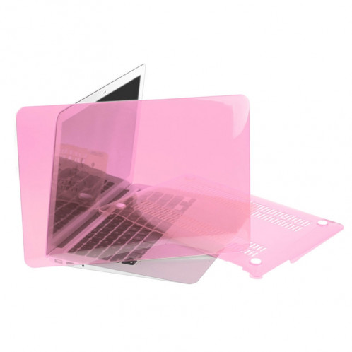 ENKAY pour Macbook Air 11,6 pouces (version US) / A1370 / A1465 Hat-Prince 3 en 1 Crystal Hard Shell Housse de protection en plastique avec clavier de protection et bouchon de poussière de port (rose) SE901F1209-010