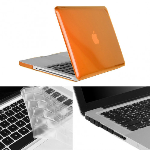 ENKAY pour Macbook Pro 13,3 pouces (version US) / A1278 Hat-Prince 3 en 1 Crystal Hard Shell Housse de protection en plastique avec clavier de protection et prise de poussière de port (Orange) SE903E1047-010