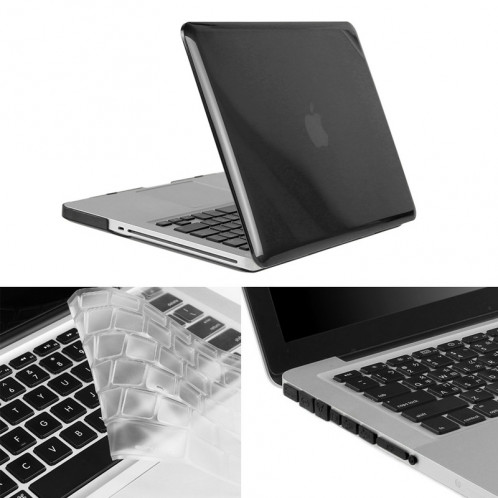 ENKAY pour Macbook Pro 15,4 pouces (US Version) / A1286 Chapeau-Prince 3 en 1 Crystal Hard Shell Housse de protection en plastique avec clavier de garde & Port poussière Plug (Noir) SE905B860-010