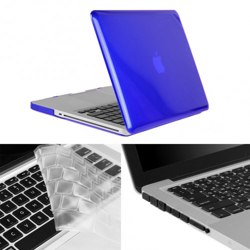 ENKAY pour Macbook Pro 15,4 pouces (version US) / A1286 Hat-Prince 3 en 1 Crystal Hard Shell Housse de protection en plastique avec clavier de protection et prise de poussière de port (bleu foncé) SE905D908-010