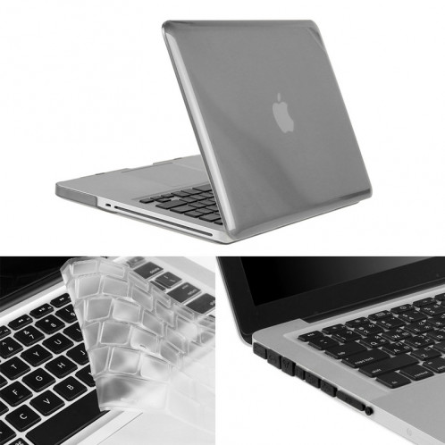 ENKAY pour Macbook Pro 15,4 pouces (US Version) / A1286 Chapeau-Prince 3 en 1 Crystal Hard Shell Housse de protection en plastique avec Keyboard Guard & Port poussière Plug (Gris) SE905H580-010