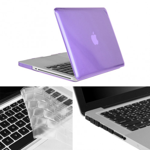 ENKAY pour Macbook Pro 15,4 pouces (version US) / A1286 Hat-Prince 3 en 1 cristal dur coque de protection en plastique avec clavier de protection et bouchon de poussière de port (violet) SE905P170-010