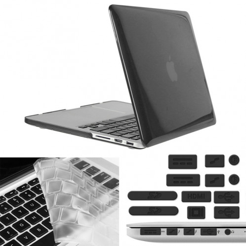 ENKAY pour Macbook Pro Retina 15,4 pouces (US Version) / A1398 Chapeau-Prince 3 en 1 Crystal Hard Shell Housse de protection en plastique avec clavier de garde et prise de poussière Port (Noir) SE906B412-010