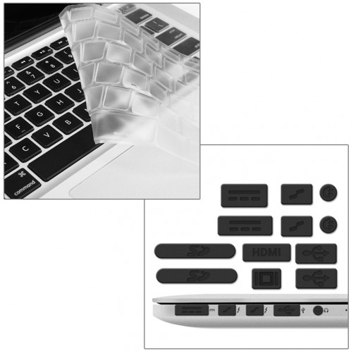 ENKAY pour Macbook Pro Retina 15,4 pouces (version US) / A1398 Hat-Prince 3 en 1 Crystal Hard Shell Housse de protection en plastique avec clavier de protection et prise de poussière de port (Gris) SE906H1166-010