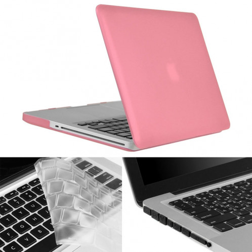 ENKAY pour Macbook Pro 13,3 pouces (version US) / A1278 Hat-Prince 3 en 1 Coque de protection en plastique dur avec protection de clavier et prise de poussière de port (rose) SE907F606-010