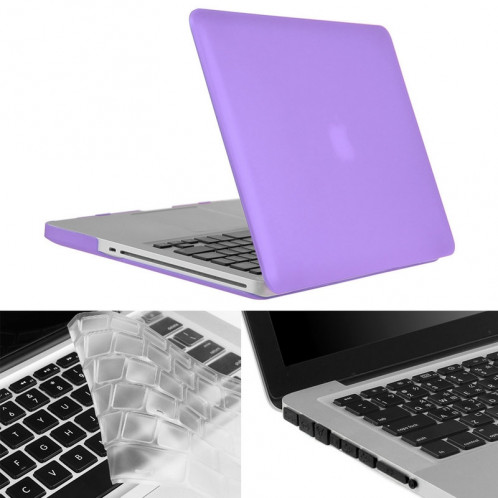 ENKAY pour Macbook Pro 13,3 pouces (version US) / A1278 Hat-Prince 3 en 1 Coque de protection en plastique dur avec protection de clavier et prise de poussière de port (violet) SE907P1034-010