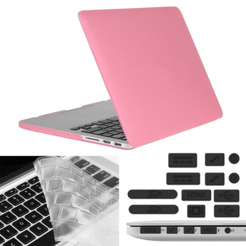 ENKAY pour Macbook Pro Retina 13,3 pouces (version US) / A1425 / A1502 Hat-Prince 3 en 1 Coque de protection en plastique dur avec protection de clavier et prise de poussière de port (rose) SE908F1005-010